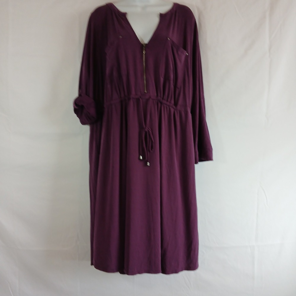 Torrid dress purple 1/4 zip Pockets utility drawstring Sz 3 Casual Travel work